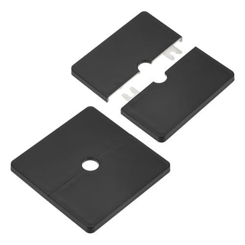M METERXITY 2-Pack Wall Split Flange, ABS Square Self-Adhesive Escutcheon Plate Cover Buckle for 12mm/0.47in Dia Pipe Accessories/Floor/Ceiling, Plumbing Cover Plates [Black,7mm/0.28in H] - color: Black, size: 12 mm/0.47 in