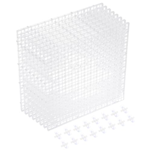 uxcell 8Pcs Aquarium Fish Tank Divider, 12x12 Inch Plastic Egg Crate Light Diffuser Grid Filter Bottom Partition Separator with Sucker Clips and Suction Cups for Aquarium, Clear - color: Clear, size: 12x12 Inch