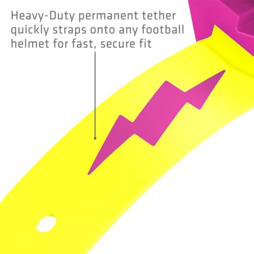 Shock Doctor Bolt Lipguard, Adult Mouth Guard Football with Strap. Mouthguard One Size Fits All - color: Shock Pink/Shock Yellow