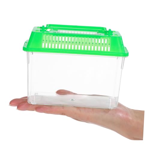 Portable Mini Plastic Fish Tank Aquarium with Handle Clear Transparent Design Easy to Clean for Temporary Use and Travel with Lid