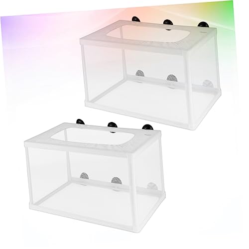Yardwe 2Pcs Fish Breeder Net for Fry Hatchery with Suction Cup Durable Aquarium Incubator for Fish Tank for Breeding Fish and Ensuring Fry Safety