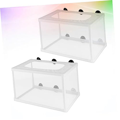 Yardwe 2Pcs Fish Breeder Net for Fry Hatchery with Suction Cup Durable Aquarium Incubator for Fish Tank for Breeding Fish and Ensuring Fry Safety