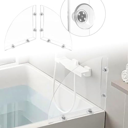 2Pcs Removable 10.6"x10.6" Large Shower Splash Guard with Silicone Sucker, Reusable Splash Guard for Shower, 3MM Thickened Bathtub Splash Guard,Detachable Bathtub Splash Guard for Tub