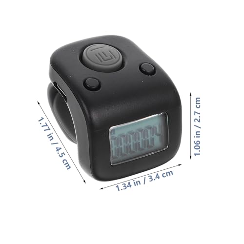 Luxshiny Finger Counter Ring Manual Click Counter with Battery Black
