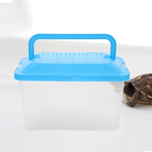Abaodam Turtle Habitat and Fish Breeding Tank, Sturdy Pp Plastic Transport Box 15x9x11cm, Portable Aquarium for Small Reptiles and Goldfish Housing