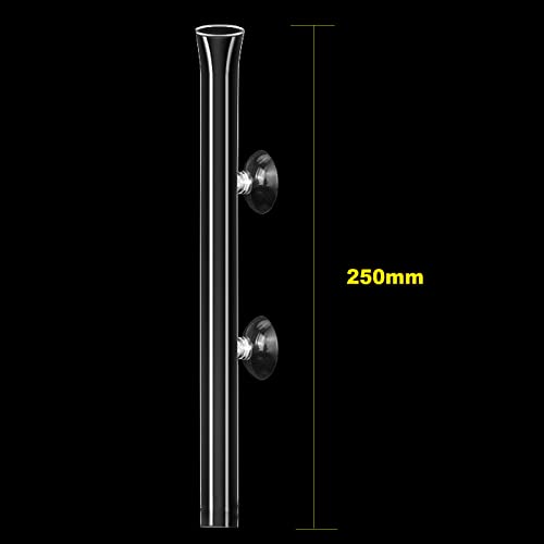 250mm Glass Aquarium Shrimp Feeding Tube Aquarium Clear Fish Food Feeder Tube for Fish Tank with 2pcs Suction Cups