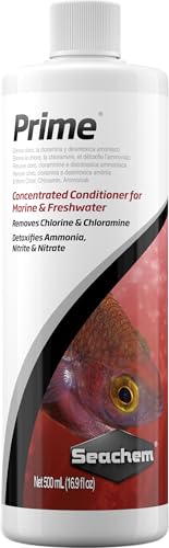 Seachem Prime Fresh and Saltwater Conditioner - Chemical Remover and Detoxifier 500 ml - size: 500 mL, style: Conditioner