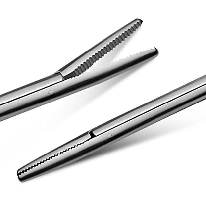 Precise ENT Procedures with Alligator Ear Forceps - Curved Jaw Design, Non-Slip Grip Handle, Fine-Tip, Reusable and Easy to Clean - 12 Inches