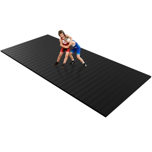 Wrestling Mat for Home Training BJJ MMA Jiu Jitsu Roll Up Mat - color: Black, size: 5FTx10FTx1.25inch