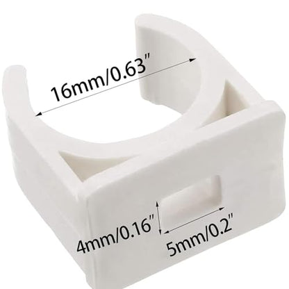 80 Pcs U-Shaped PVC Water Pipe Clamps, Clips Fit for 1/4" (16mm) Pipes, TV Trays Tubing Hanger Support Pex Tubing (White 16mm) - size: 16mm,80Pcs(White)