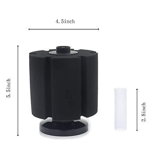 2 Pcs Large Sponge Filter Kit with Airline Tubing, Air Pump Valves, Suction Cups for 125 Gallon Tank