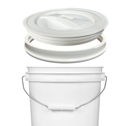 2 Gallon Food Grade BPA Free Made in USA Blue Bucket Container with White Screw on Lid (Pack of 2)