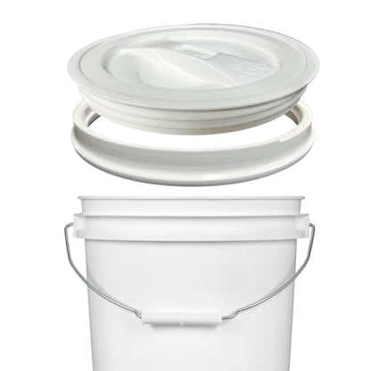 2 Gallon Food Grade BPA Free Made in USA Blue Bucket Container with White Screw on Lid (Pack of 2)