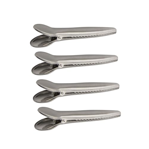 Cabilock 4pcs Multi-Functional Food Containers Lids Sealing Clips Stainless Steel File Clip Office Home Fixing Clamp