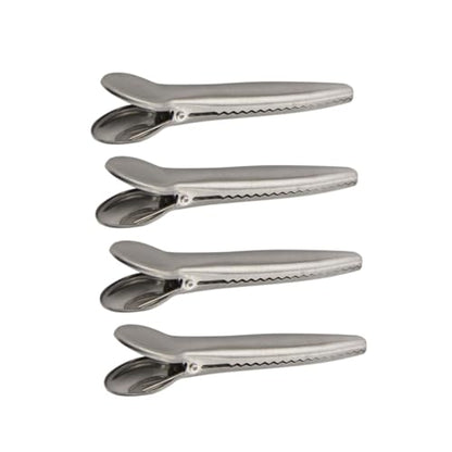 Cabilock 4pcs Multi-Functional Food Containers Lids Sealing Clips Stainless Steel File Clip Office Home Fixing Clamp