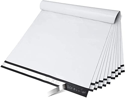 Fuxury Large Poly Mailers 24x24 Inch 100 Pcs, Waterproof Shipping Bags for Clothing, Strong Adhesive Shipping Envelopes for Small Business Suppliers, Self Seal Mailers Poly Bags Mailing Bags White