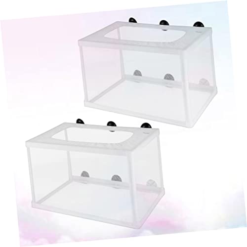 Happyyami 2pcs Fish Breeder Net Cups for Efficient Fish Hatchery Aquarium Isolation Mesh for Breeding and Protecting