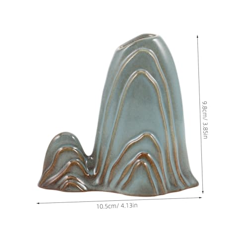 IMIKEYA Ceramic Mini Mountain Figurine Calligraphy Brush Holder Aquarium Unique Faux Mountain Design for Zen Garden Micro Landscape Accessories Multiuse Decorative Tabletop