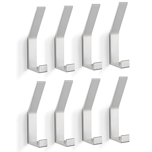 Coat Rack Hooks Wall Mounted, Silver 8Packs, KYOEON Bath Towel Rope Hooks for Kitchen, Door, Cabinet, Bathroom, Foyers, Hallways, and Bedrooms - color: Silver, size: 8Packs