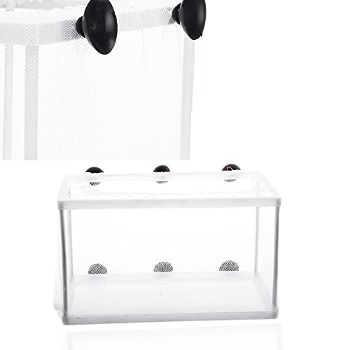 Fish Nursery for Aquarium, Fish Breeder Net, Fish Hatchery Isolation Box, Baby Fish Tank Divider with Suction Cups, Small Size, 14.5cmx15.5cmx16cm