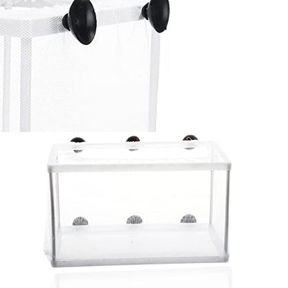 Fish Nursery for Aquarium, Fish Breeder Net, Fish Hatchery Isolation Box, Baby Fish Tank Divider with Suction Cups, Small Size, 14.5cmx15.5cmx16cm