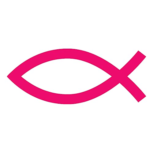 Jesus Fish Christian 2 (Pink) (Set Of 2) Premium Waterproof Vinyl Decal Stickers For Laptop Phone Accessory Helmet Car Window Bumper Mug Tuber Cup Door Wall Decoration - color: Pink, size: 3.8 inches x 1.5 inches