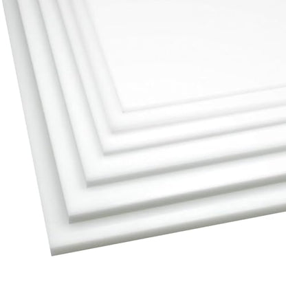 High Density Polyethylene Sheets HDPE Plastic Sheet Board for DIY, Heavy Duty Industry, 1/4" Thick,Size 6" x 6", White Color