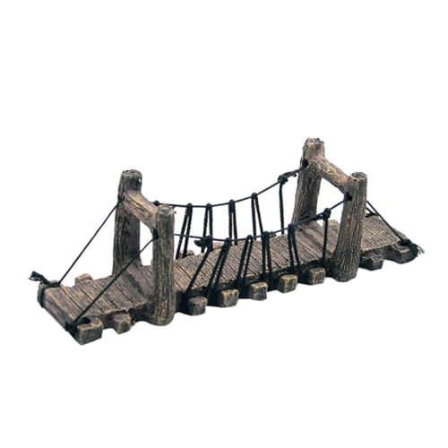 Aquarium Bridge Decor Resin Fish Hiding Ornament Underwater Landscape Fish Tank Hanging Bridge