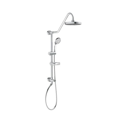 PULSE ShowerSpas Kauai III Polished Chrome Rain Shower Head with Handheld Spray - 2.5 GPM, 8" Showerhead, 5-Function HandShower, Adjustable Slide Bar - Shower Heads with Handheld Spray Combo - size: 2.5 Gallon Per Minute, style: Polished Chrome