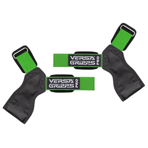Versa Gripps® PRO Wrist Straps, Train Better - color: Neon Lime Green/Black, size: Reg/Large: 7-1/8" to 8"
