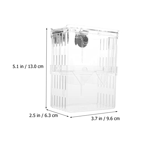 POPETPOP Fish Breeding Box - 2Pcs Plastic Aquarium Hatchery Incubator Box with Suction Cups for Fish & Shrimp