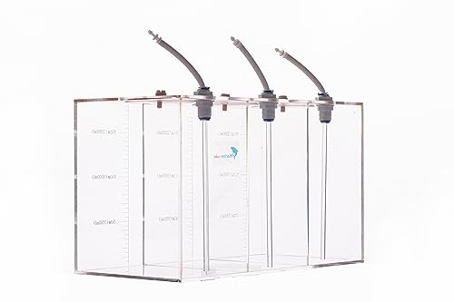 Marine Acrylic Liquid Storage Bucket with Dispensing Pump and Automatic Refill System Storage Container (3 Rooms, 7.5L/2.1G, 2.5L/0.7G Per Room)
