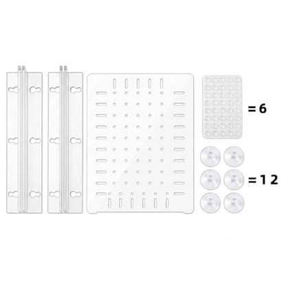 Fish Tank Divider for 5 Gallon & 5.5 Gallon Tanks, Clear Acrylic Aquarium Divider, Adjustable Fish Tank Separator with Dual Suction Cup System, Freshwater Aquarium Partition Panel