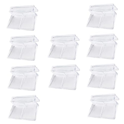 WOONEKY 10pcs Fish Tank Stand Cover Holder Acrylic Racks for Tanks Aquarium Cover Support Brackets - size: 5.5X5X1.8CM