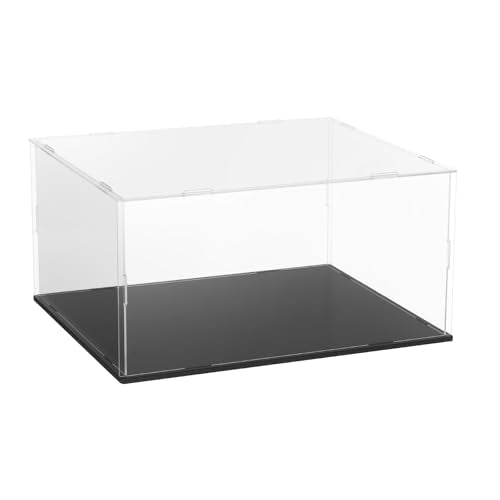 uxcell Acrylic Clear Display Case for Collectibles Self-Assemble Display Boxes with Black Base Dustproof Countertop Storage Box for Collectibles Action Figures, 11.8 x 9.8 x 5.9 Inch - size: 11.8 x 9.8 x 5.9 Inch