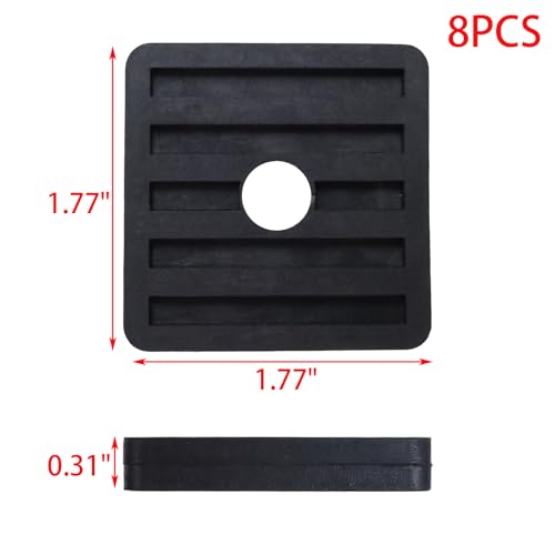 8 Pack Anti Vibration Pads Air Conditioner Rubber Vibration Isolator Square Rubber Vibration Absorber 1.77" x 1.77" x 0.31"