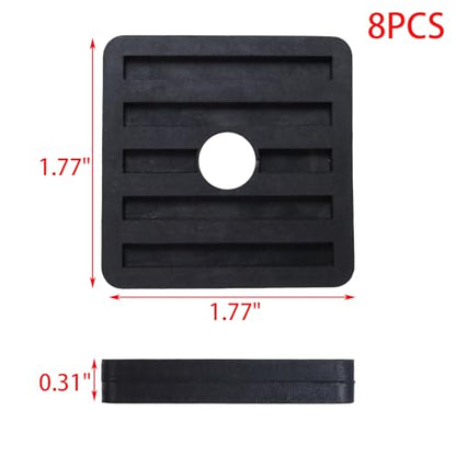 8 Pack Anti Vibration Pads Air Conditioner Rubber Vibration Isolator Square Rubber Vibration Absorber 1.77" x 1.77" x 0.31"