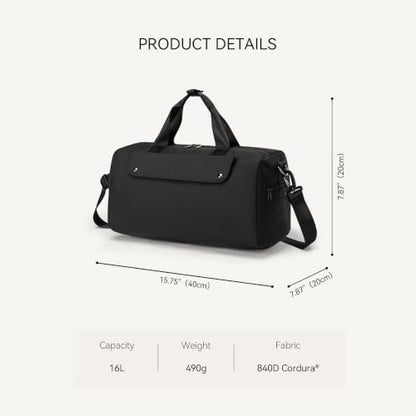reeyee 16L Small Gym Duffel Bag with Shoe Compartment, CORDURA Fabric