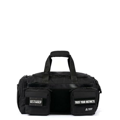 WOLFpak 30L Perfect Duffle Bag - Sports Tactical Gym Bag (Alpha Black) | Laptop Pouch, MOLLE Compatible, Padded Straps, 1000D Waterproof Fabric, Dual Cup Holders, Military Grade - color: Alpha Black