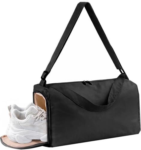 BINSUNS Small Gym Bag for Women with Shoes Compartment, Travel Duffel Overnight Bags Weekend Carry on Bag - Sport Yoga