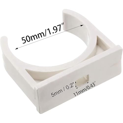 50 Pcs U-Shaped PVC Water Pipe Clamps, U-Shaped Buckles Fit for 1-1/2" (40mm) Pipes, TV Trays Tubing Hanger Support Pex Tubing (White 40mm) - size: 40mm,50Pcs(White)