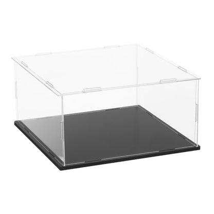 uxcell Acrylic Clear Display Case for Collectibles Self-Assemble Display Boxes with Black Base Dustproof Countertop Storage Box for Collectibles Action Figures, 7.9 x 7.9 x 3.9 Inch - size: 7.9 x 7.9 x 3.9 Inch