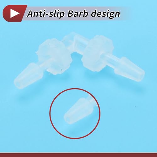 5 Pcs Aquarium Plastic Hose Barb Fitting 1/16" Hose Barb 90 Degree Elbow L Fitting Clear PP - size: 1/16 Inch