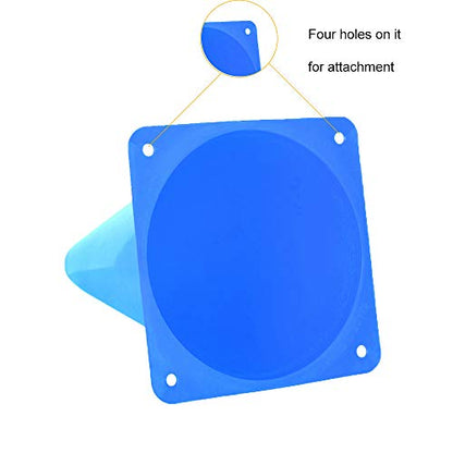 Alyoen 9 inch Traffic Cones, Plastic Sport Cones, Blue Soccer Training Cones for Outdoor Activity & Festive Events (Sets of 10/15/ 20) - color: Blue-10 Pack