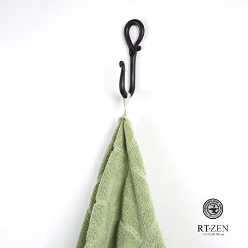 RTZEN Classic Farmhouse Wall Mount Multi-Use Wrought Iron Hook Set (3 Pack) - style: J-Hook Loop