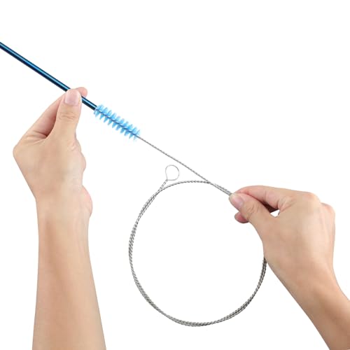 30 Inches Flexible Tube Brush, Extra Long Straw Brush, Pipe Cleaner Brush for Cleaning Straw, Feeding Tube, Siphon Hose, Drain Clog, 4PCS (Blue)