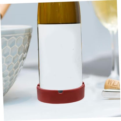 Zerodeko Silicone Wine Bottle Coaster Reusable Non Slip Pad for Elegant Design for Home Bars and Parties Inner - color: Brown