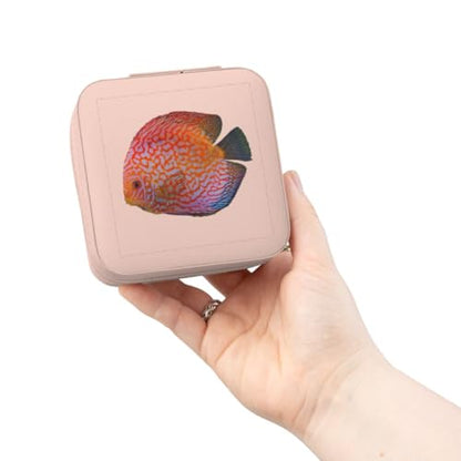 3dRose King Of The Aquarium Discus Fish Image Wildlife Jewelry Travel Case Pink