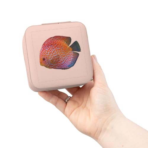 3dRose King Of The Aquarium Discus Fish Image Wildlife Jewelry Travel Case Pink