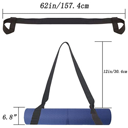 Tenalleys 1Pcs Adjustable Yoga Mat Strap Multi-Purpose Straps Easy-Cinch Yoga Mat Sling - color: Black